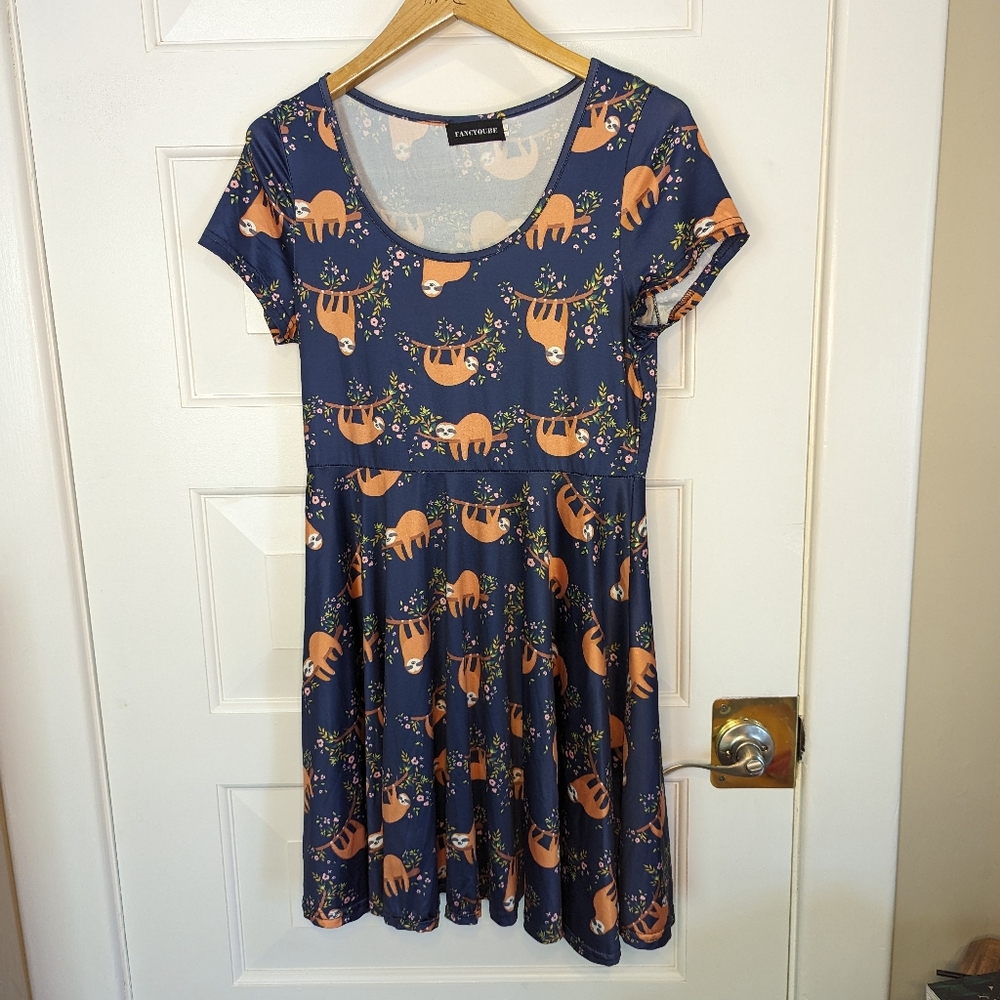 Sloth Skater Dress